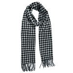 Eleganter Schal aus Wolle, Wollschal, 33cmx175cm, schwarz weiß 5189